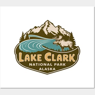 Lake Clark National Park Vintage Emblem Posters and Art